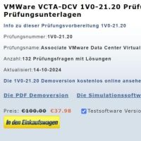 Cover - VMWare examen 1V0-21.20 Prüfungsfragen deutsch