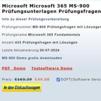 Cover - Schulungsfragen und Antworten zu MS-900 Prüfung deutsch