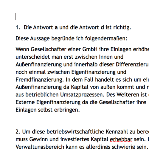 Musterlösung Der Einsendeaufgabe BWG02 - BWG02-XX5-K23 - StudyAid.de®